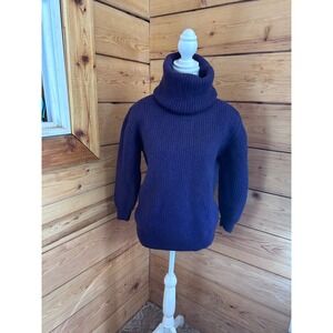 Babaton 1-01 Purple Merino Wool Ribbed Turtleneck Sweater Size 2 68346